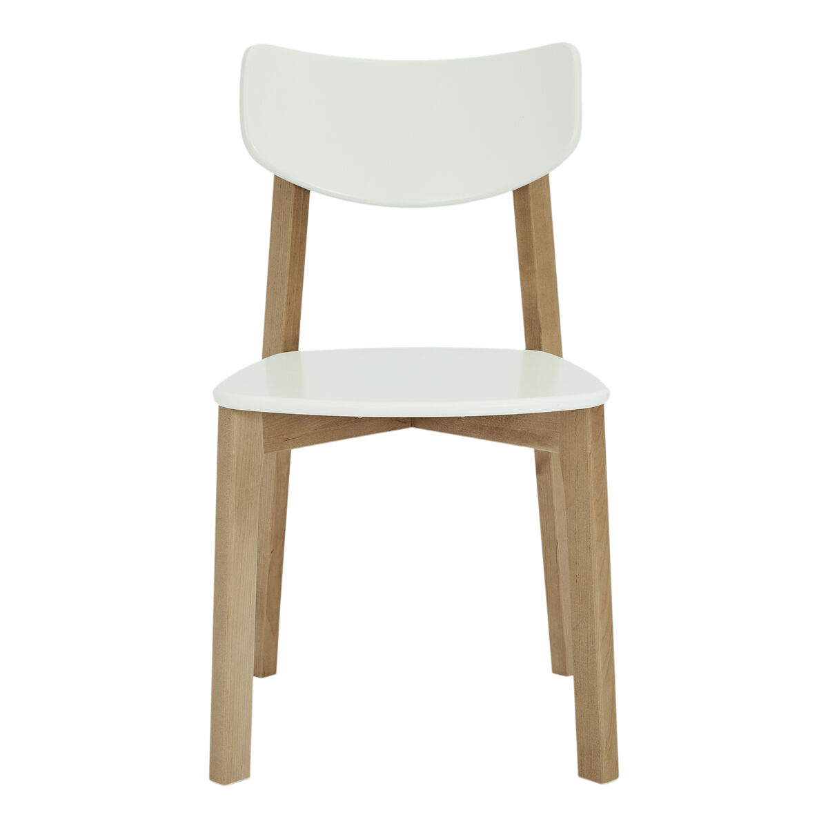 Комплект из двух стульев Вега с жестким сиденьем, дуб/белый